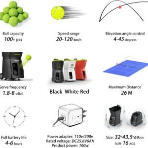 Buy PT-Smart Tennis Ball Machine 12 Training Modes APP Control Custom Programming Portable | Rendan Sport Shop Buy PT-Smart Tennis Ball Machine 12 Training Modes APP Control Custom Programming Portable | Rendan Sport Shop - Image 9