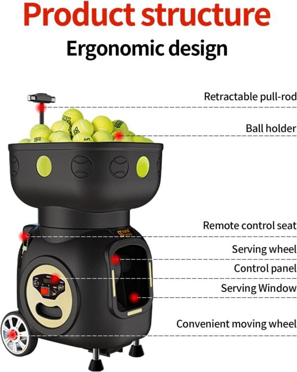 Buy Siboasi SS-T3 Tennis Ball Machine – High Speed, Battery Remote Stable Feed
