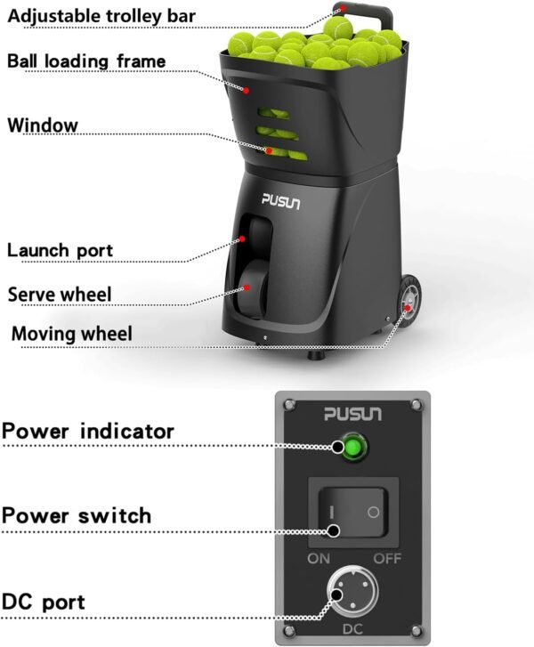Buy PT-Smart Tennis Ball Machine 12 Training Modes APP Control Custom Programming Portable | Rendan Sport Shop