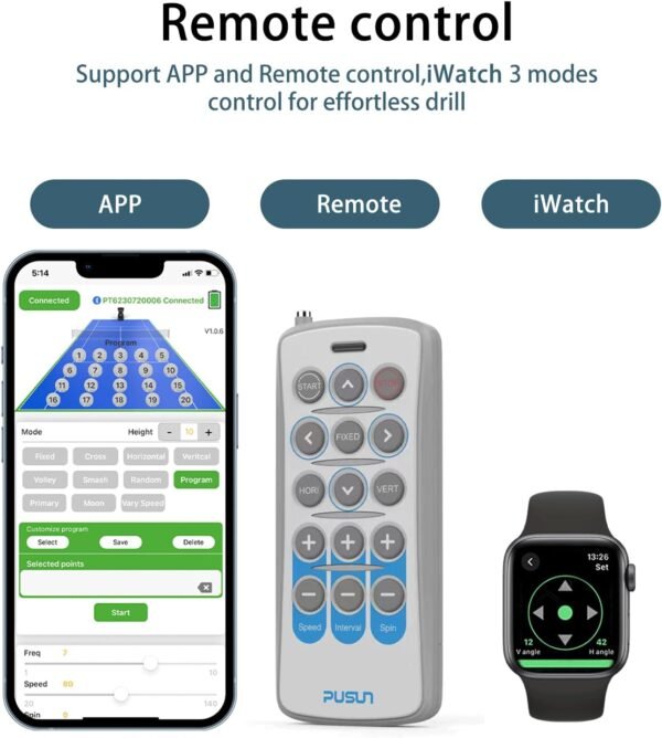 Buy PT-Smart Tennis Ball Machine 12 Training Modes APP Control Custom Programming Portable | Rendan Sport Shop