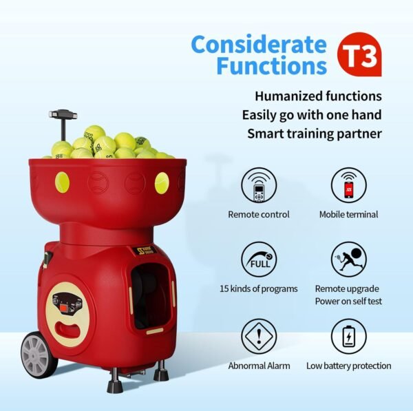 Buy Siboasi SS-T3 Tennis Ball Machine – High Speed, Battery Remote Stable Feed