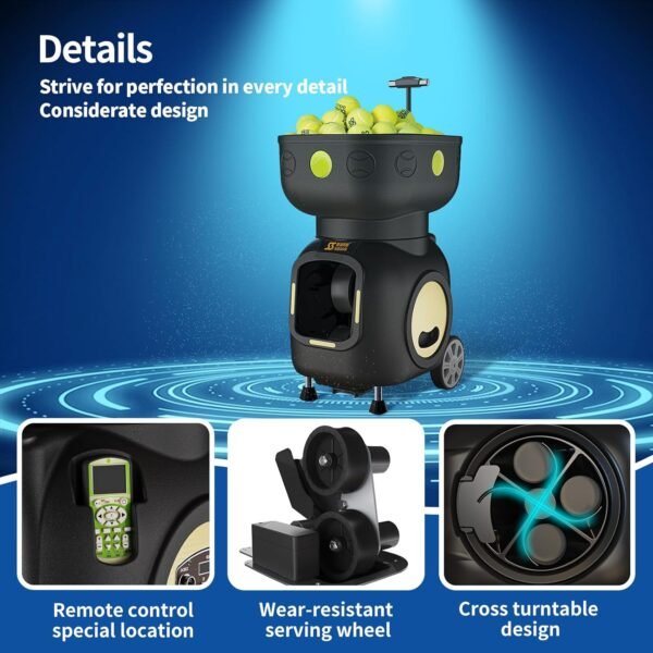 Buy Siboasi SS-T3 Tennis Ball Machine – High Speed, Battery Remote Stable Feed