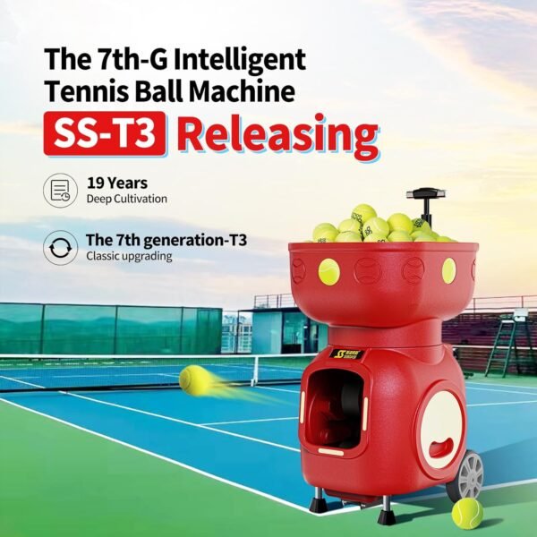 Buy Siboasi SS-T3 Tennis Ball Machine – High Speed, Battery Remote Stable Feed
