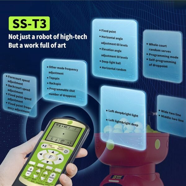 Buy Siboasi SS-T3 Tennis Ball Machine – High Speed, Battery Remote Stable Feed