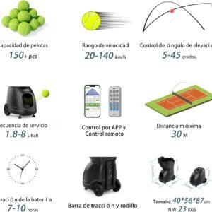 Buy PUSUN PT-9001 Tennis Ball Machine - 150+ Ball APP Remote Intelligent Training - Image 4