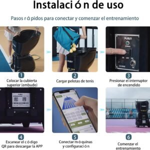 Buy PUSUN PT-9001 Tennis Ball Machine - 150+ Ball APP Remote Intelligent Training - Image 6