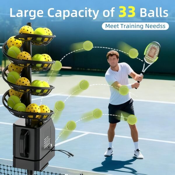 Buy Tennis Baller Automatic Ball Tosser 33 Ball Capacity Portable Serving Machine