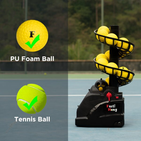 Furlihong 6802BH 2-in-1 Baseball and Tennis Ball Launcher – Battery or AC Powered