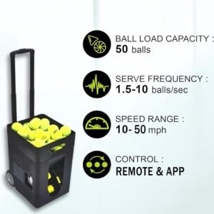 Automatic Tennis Ball Machine – Smart APP & Remote Control | 50 Ball Capacity | Rendan Sport Shop - Image 3