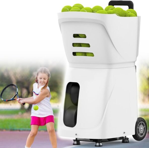MAHWER Automatic Tennis Ball Launcher – Adjustable Speed, 100 Ball Capacity
