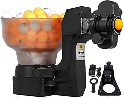 GDAE10 Table Tennis Robot – Automatic Ping Pong Ball Machine with Wired Remote, 120 Ball Capacity (36W) GDAE10 Table Tennis Robot