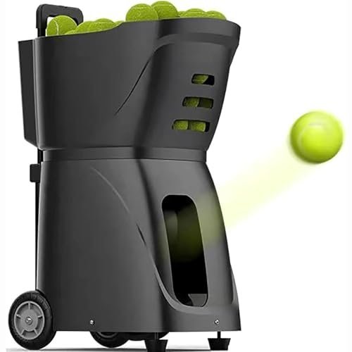 MAHWER Tennis Ball Tosser – Portable Automatic Ball Launcher, APP Control, 100 Ball Capacity (Black) Buy MAHWER Tennis Ball Tosser