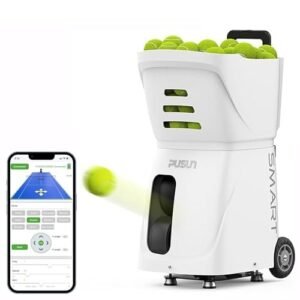 PT-Smart Tennis Ball Machine: 100+ Ball 4-6 Hour Battery External Power Remote PT-Smart Tennis Ball Machine – 100+ Ball Capacity, 4-6 Hour Battery with External Power, Intelligent Remote Control, Automatic Feeding, Perfect for...