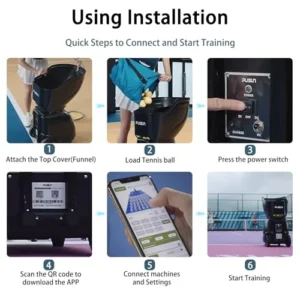 PT-9001 Tennis Ball Machine 140kmh 150 Ball APP Remote - Image 5