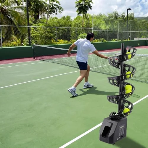 Buy Portable Tennis Ball Thrower – Plug-In Automatic Serving Machine, 33 Ball Capacity