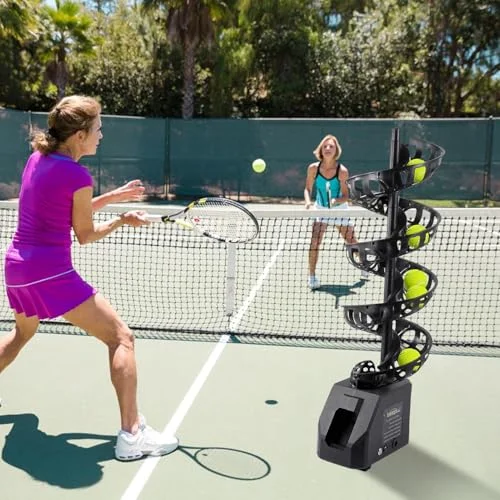 Buy Portable Tennis Ball Thrower – Plug-In Automatic Serving Machine, 33 Ball Capacity
