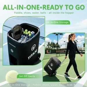 Titan ONE Tennis Ball Machine with 130-Ball Capacity & Internal Oscillation - Image 2