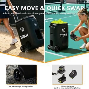Titan ONE Tennis Ball Machine with 130-Ball Capacity & Internal Oscillation - Image 3