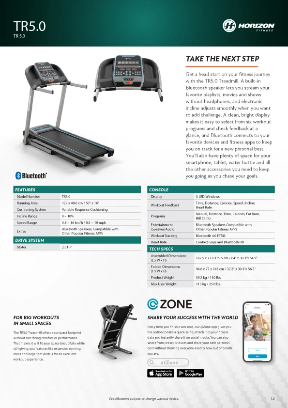 Horizon TR5 Treadmill