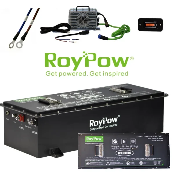 RoyPow-48V-160Ah-Lithium-Golf-Cart-Battery-S51160- RoyPow 48V 160Ah Lithium Golf Cart Battery S51160 – Power Series